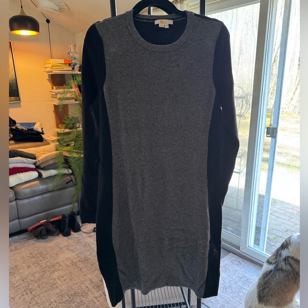 Boden Color Block Gray and Black Knit Dress